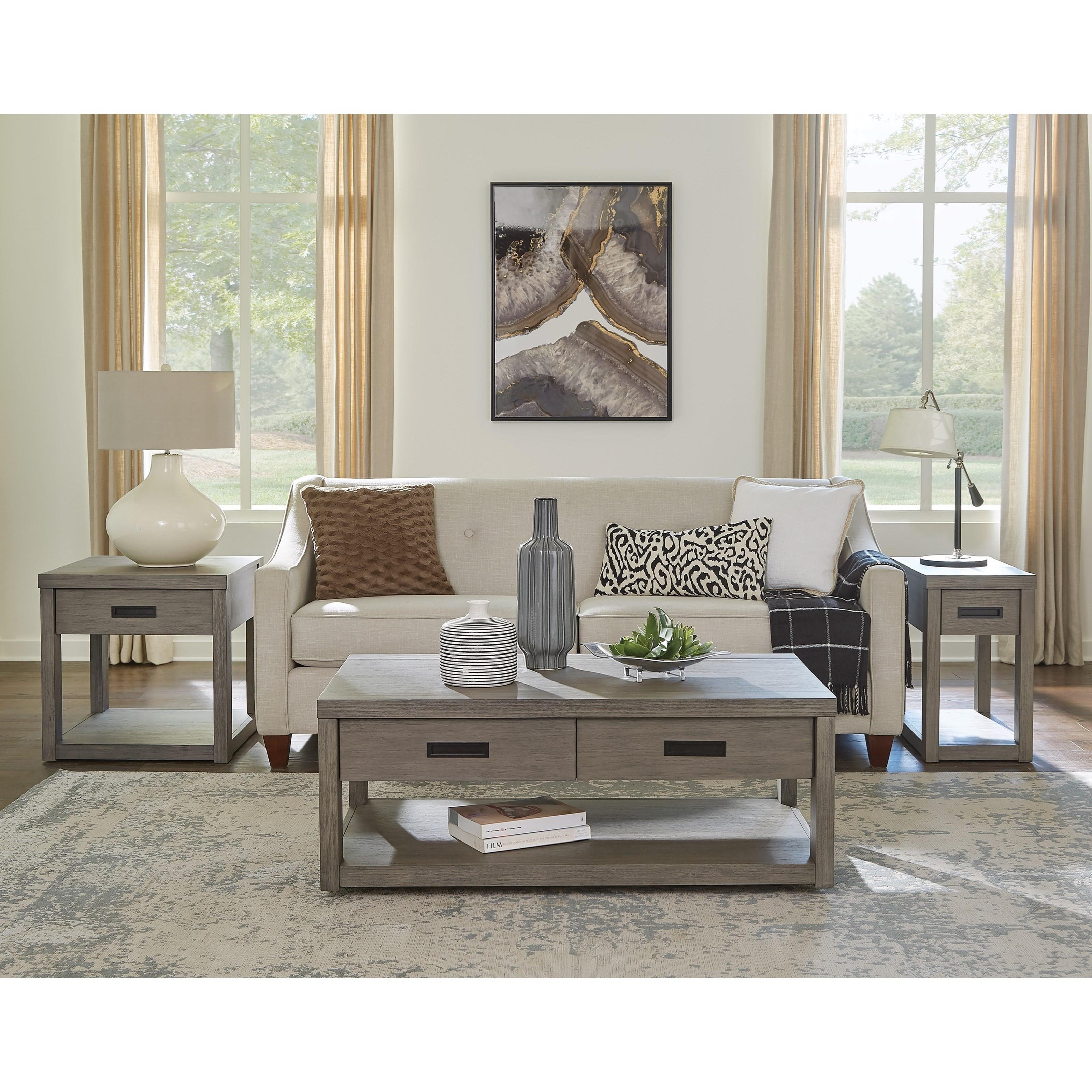 Riverside Furniture Riata Gray 79812 Petite Chairside Table Dunk Bright Furniture End Tables