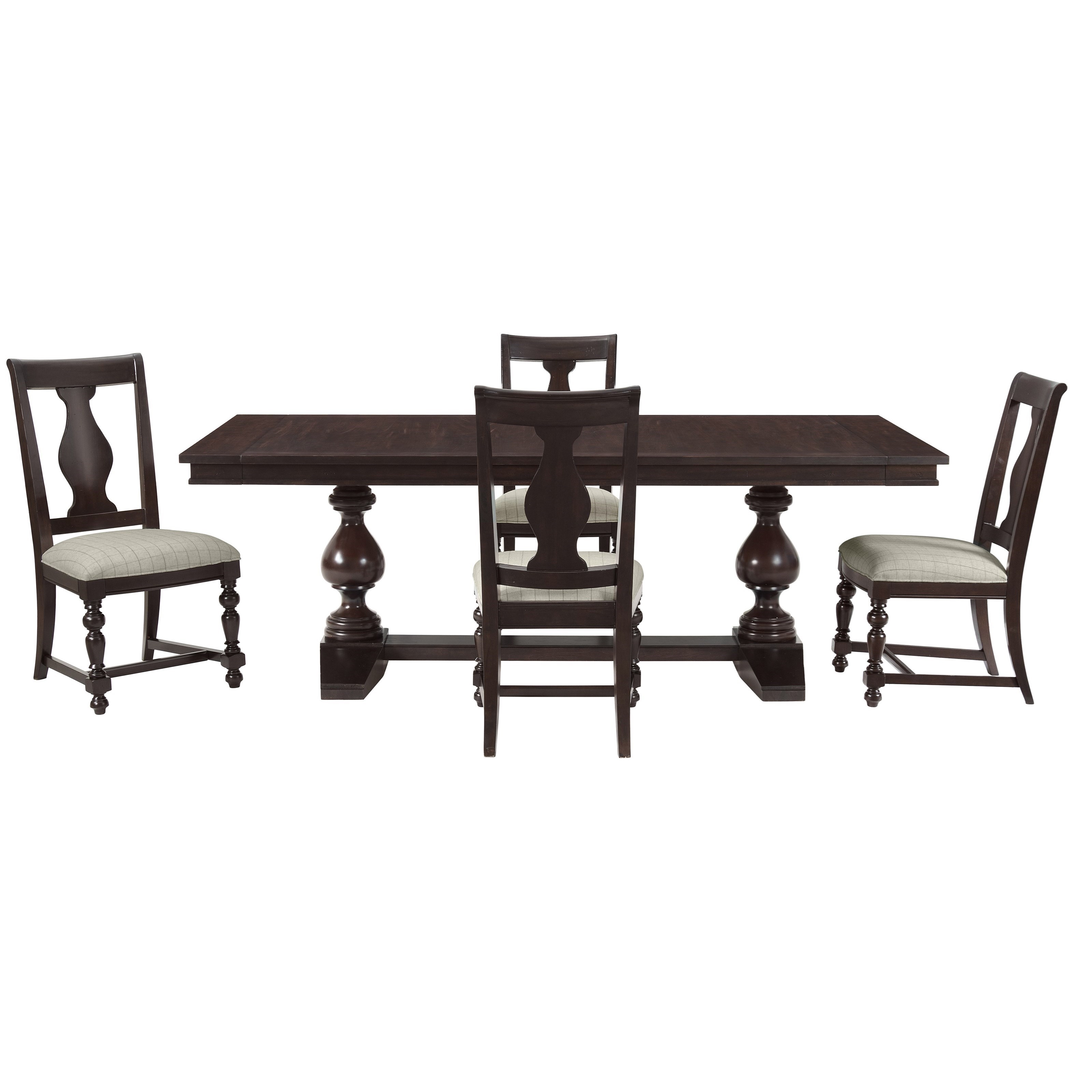 Riverside Furniture Rosemoor 5 Piece Trestle Dining Table Set