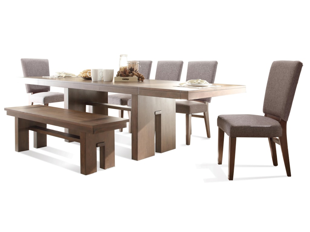 Riverside Furniture Terra Vista 7 Pc Table Chair Set W Bench Riverside Furniture Terra Vista7 Pc Table Set