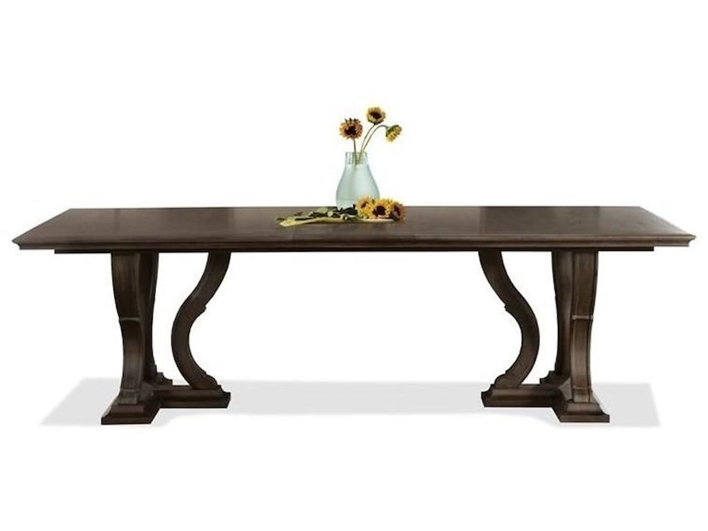 Riverside Furniture Verona Trestle Dining Table With 18 Leaf Ahfa Riverside Furniture Veronatrestle Dining Table