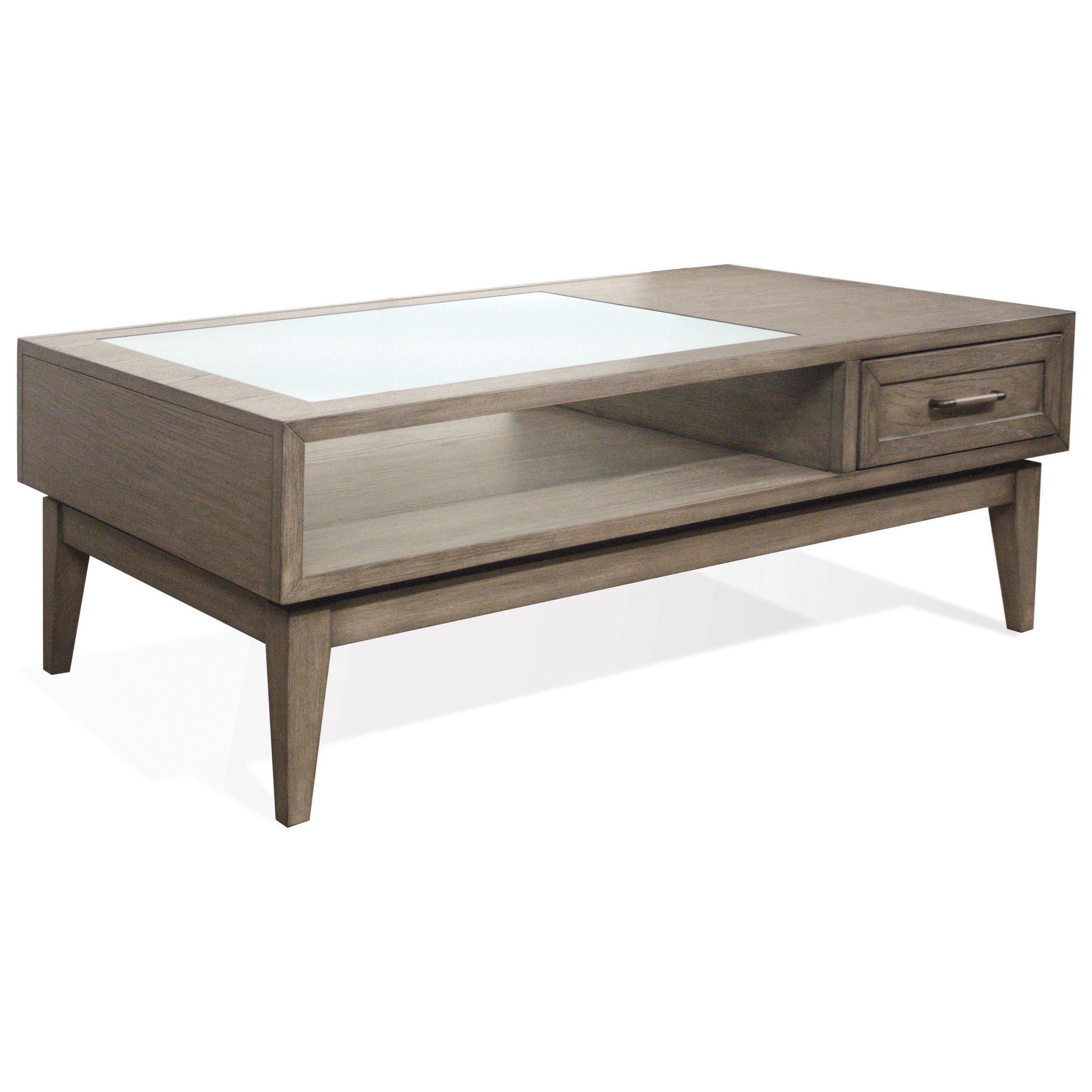Riverside Furniture Vogue Cocktail Table With Glass Insert Top Lindy S Furniture Company Cocktail Coffee Tables