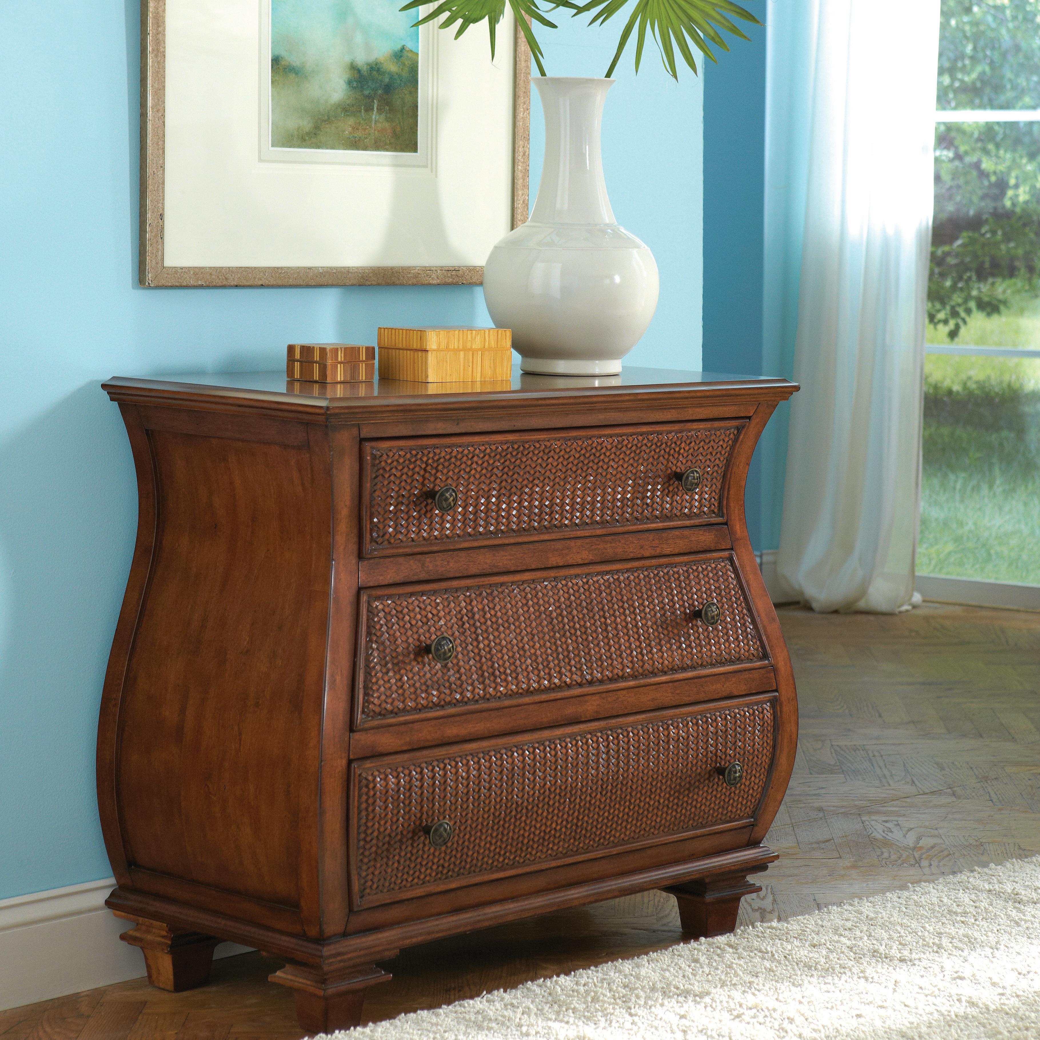 Riverside Furniture Windward Bay 42866 Bombe Chest W Rattan