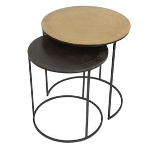 Riverside Furniture Yasmine Industrial 2 Piece Nesting Side Table With Mixed Metal Lindy S Furniture Company End Tables