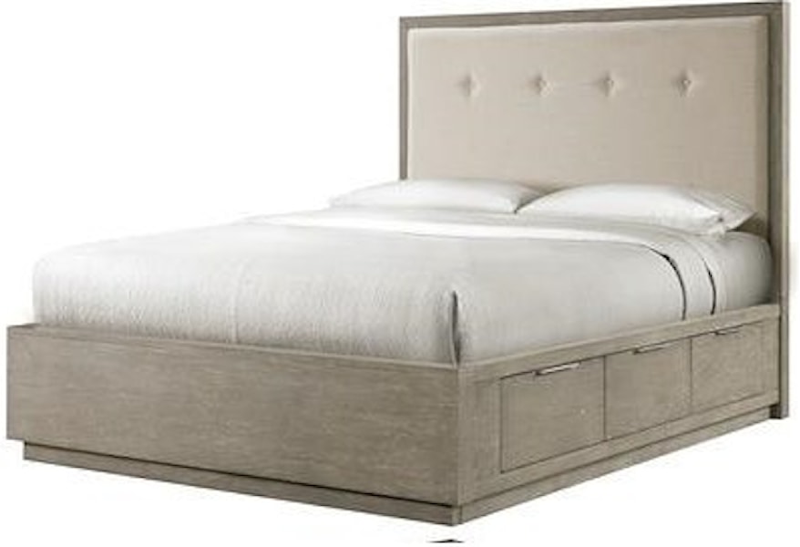 Riverside Furniture Zoey 58080 58081 58083 58084 Transitional California King Single Storage Bed With Upholstered Headboard O Dunk O Bright Furniture Upholstered Beds