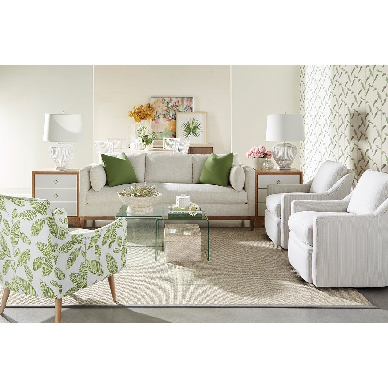 Robin Bruce Leo Contemporary Sofa With Wood Base Reeds Furniture Sofas