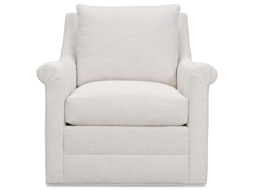 Robin Bruce Penelope Transitional Swivel Chair With Rolled Arms Reeds Furniture Upholstered Chairs
