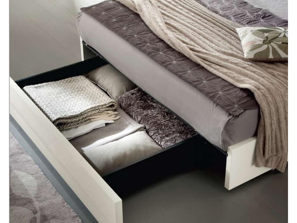Alf Italia ImperiaKing UPH Bed w/ LED Lights and FB Storage