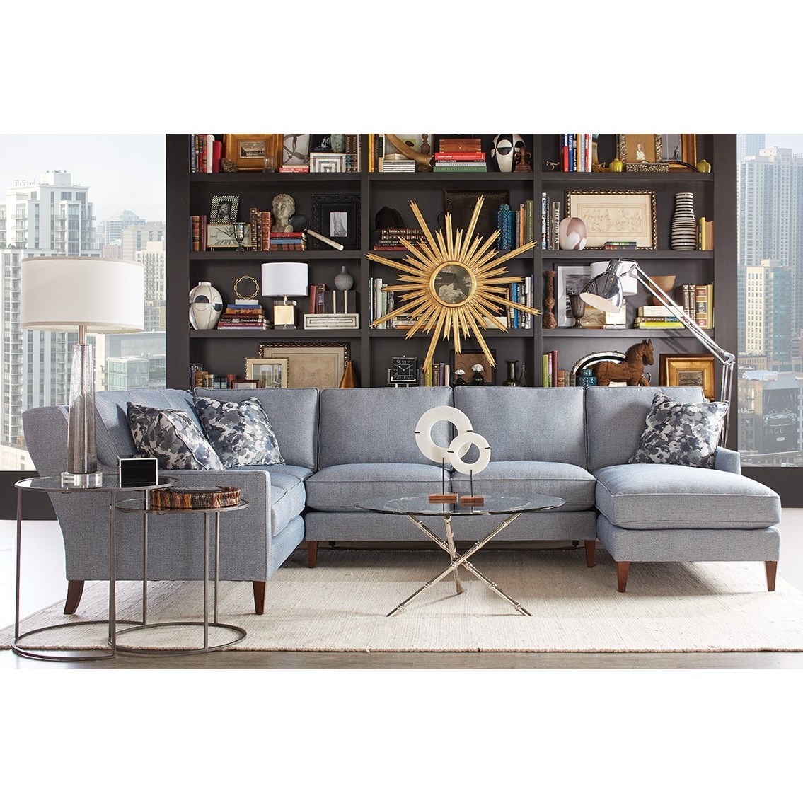 Rowe Andee Contemporary 5 Seat Sectional With Right Facing Chaise