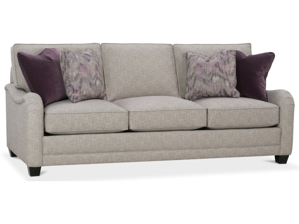 Selections I Customizable Sofa With English Arms Tapered Legs And Knife Style Back Cushions By Rowe At Crowley Furniture Mattress