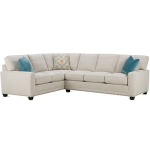 Rowe My Style I Customizable Sectional Sofa With Track Arms Tapered Legs And Box Style Cushions Sprintz Furniture Sectional Sofas