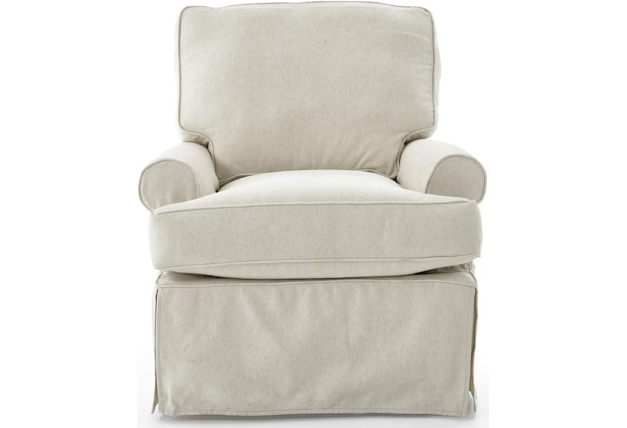 Rowe Chairs And Accents G921 000 Linen White Sophie Swivel Glider