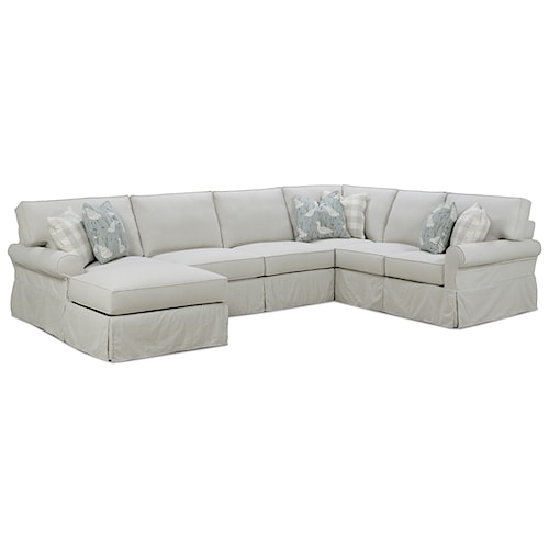 Rowe Easton Casual Sectional Sofa With Slipcover Sprintz