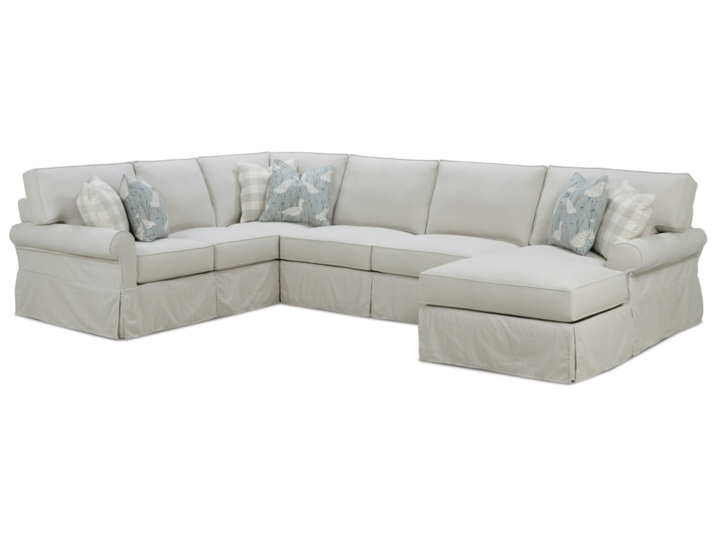 Rowe Easton Casual Sectional Sofa With Slipcover Reeds Furniture Sectional Sofas