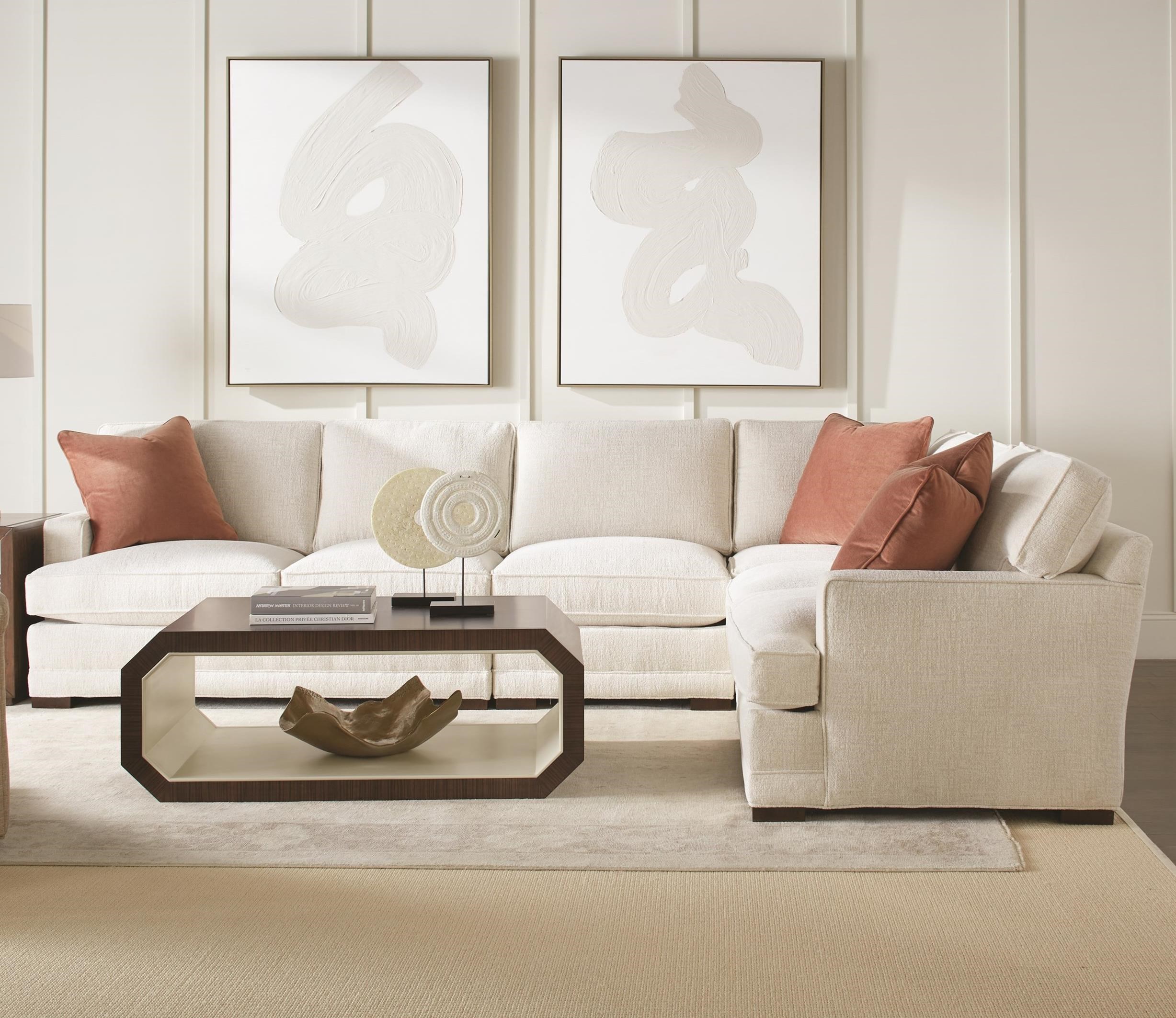 Rowe Grayson Contemporary 3 Piece Sectional With Lse Corner Sofa