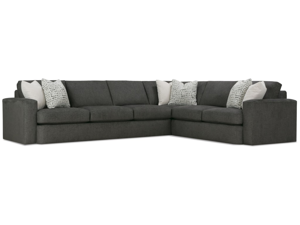 Rowe Lauren Contemporary 5 Seat Sectional With Throw Pillows Rowe Lauren Contemporary 5 Seat Sectional With Throw Pillows