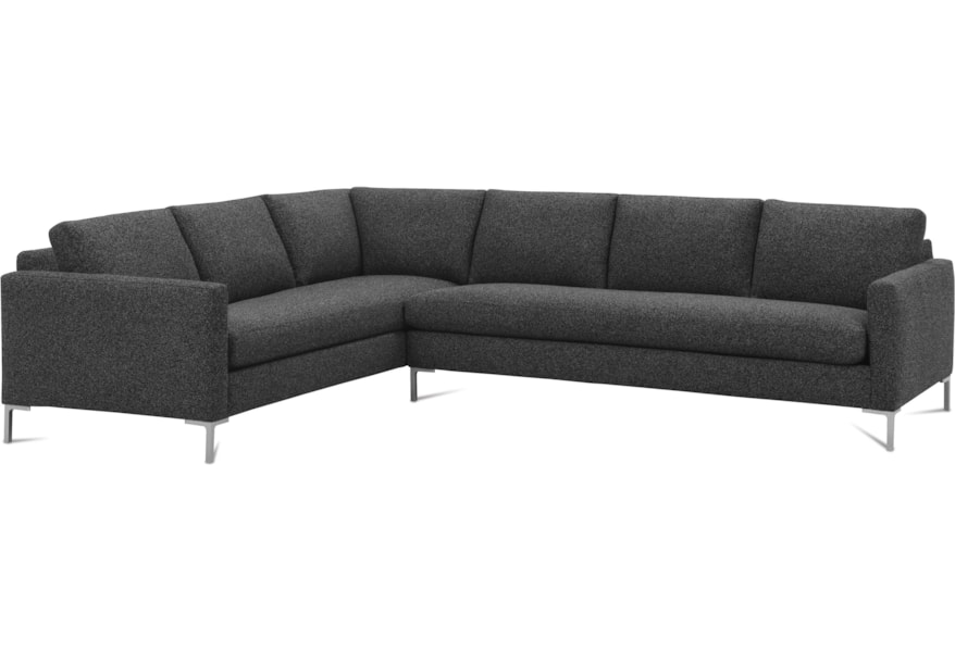 Rowe Modern Mix Contemporary Sectional Sofa With Straight Chrome