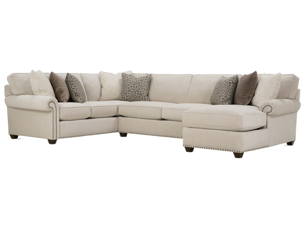 Rowe Morgan Traditional Three Piece Sectional Sofa With Rowe Morgan Traditional Three Piece Sectional Sofa With