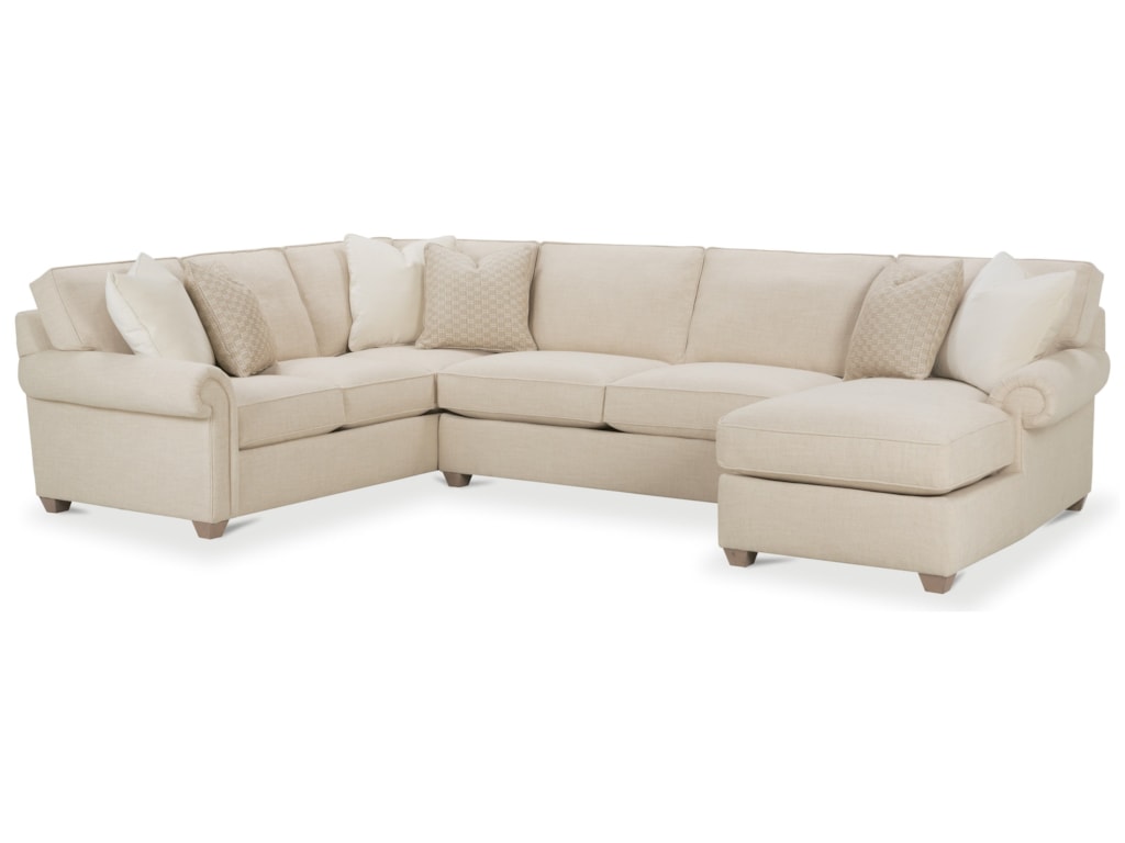 Rowe Morgan Traditional Three Piece Sectional Sofa With Chaise Rowe Morgan Traditional Three Piece Sectional Sofa With Chaise