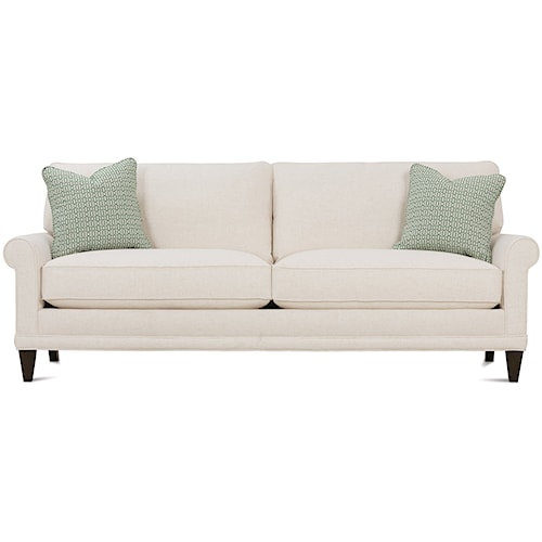 Rowe My Style Ii Customizable Sofa With Rolled Arms Tapered Legs Rowe My Style Ii Customizable Sofa With Rolled Arms Tapered Legs And Knife Back Cushion