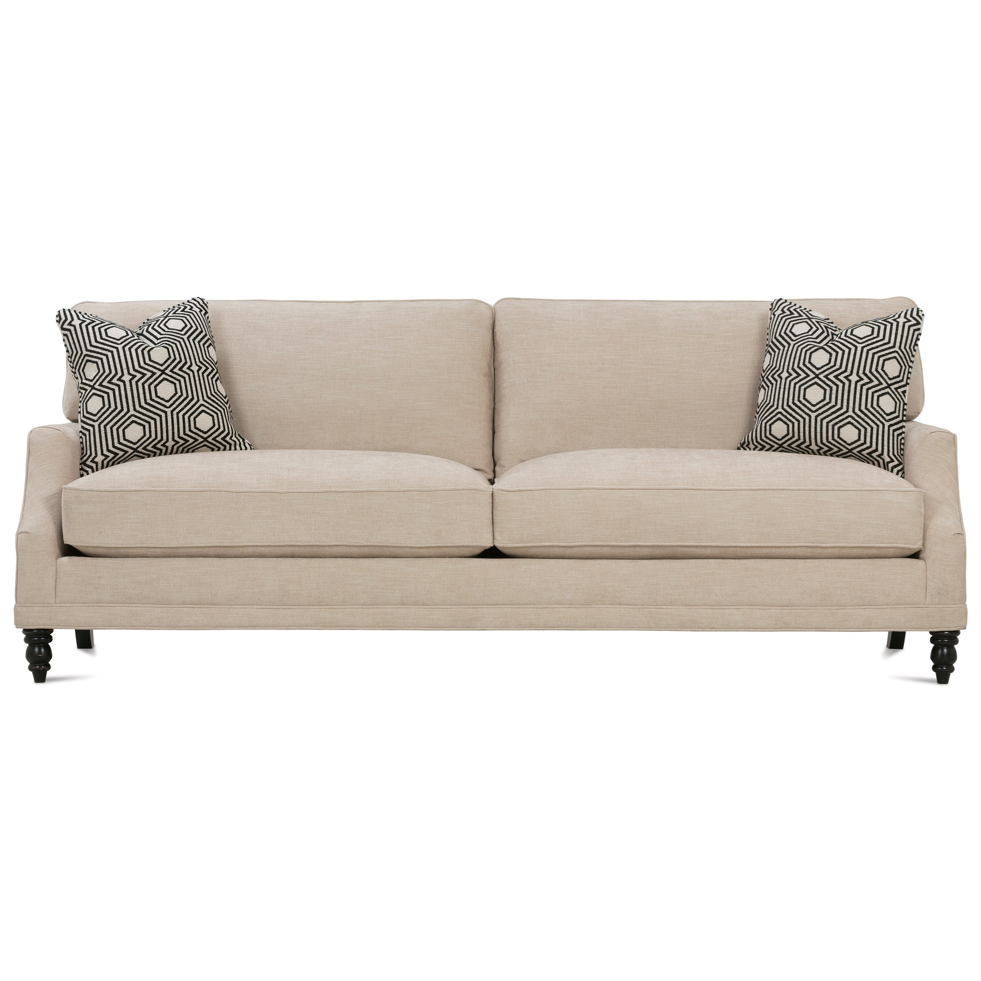 Rowe My Style Ii Customizable 2 Seat Sofa With Scooped Arms Turned Legs And Knife Back Cushion Steger S Furniture Sofas
