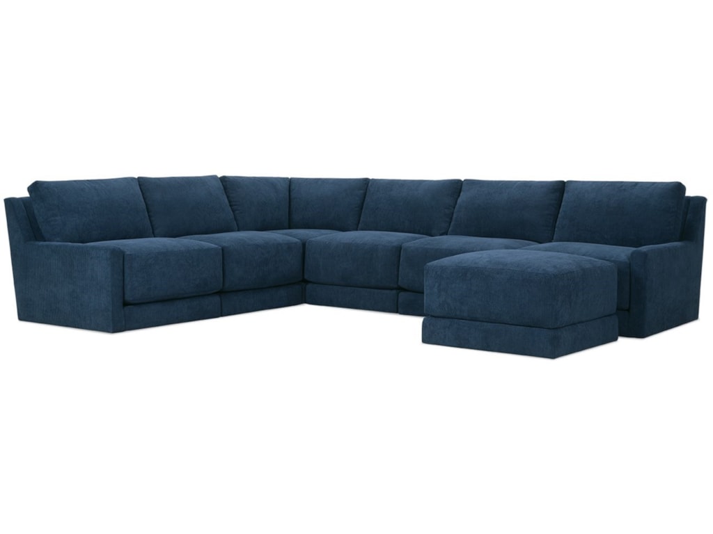 Rowe Lyall 5 Seat Sectional With Ottoman Belfort Furniture Rowe Lyall5 Seat Sectional