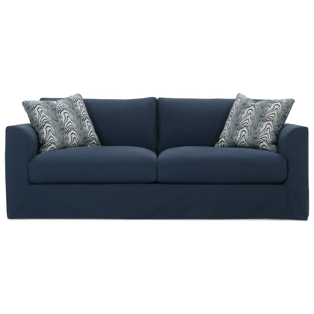 Rowe Derby Transitional Sofa With Tapered Arms And Slipcover