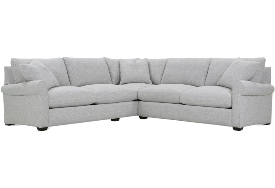 Rowe Aberdeen Transitional Sectional Sofa With Rolled Arms Aberdeen Transitional Sectional Sofa