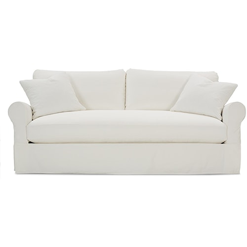 Rowe Aberdeen Transitional Sofa With Rolled Arms And Slipcover Rowe Aberdeen Transitional Sofa With Rolled Arms And Slipcover