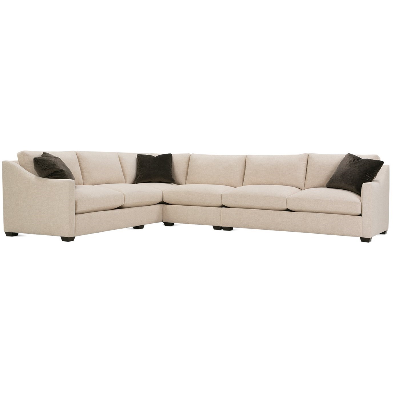 Rowe Bradford Transitional Sectional Sofa With Loose Back Pillows