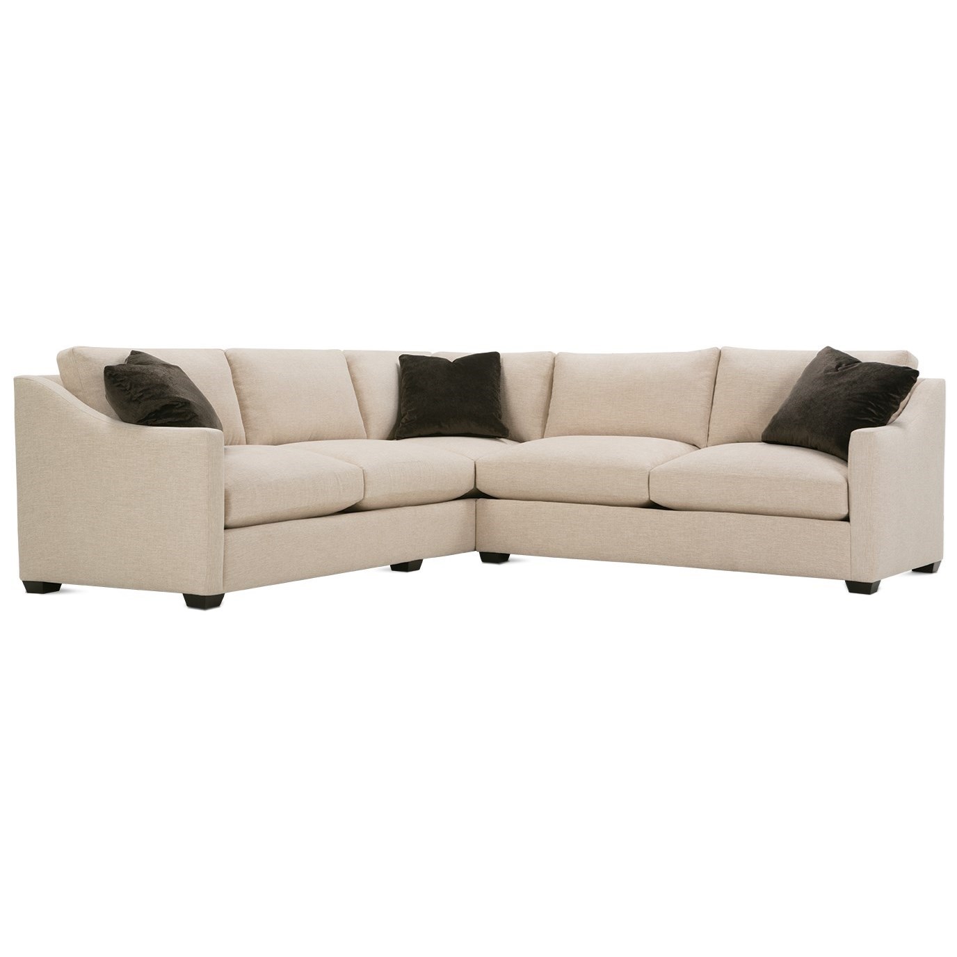 Rowe Bradford Transitional Sectional Sofa With Loose Back Pillows