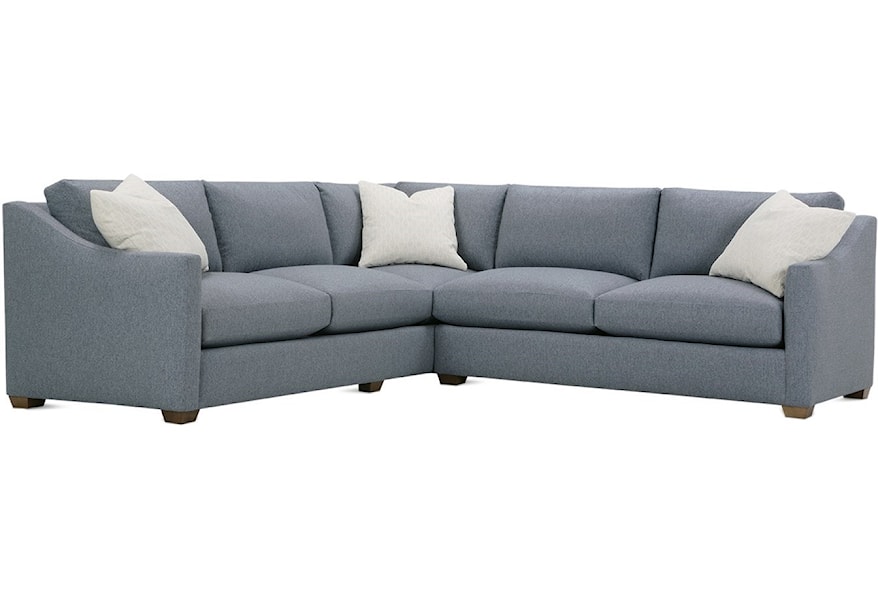 Rowe Bradford Transitional Sectional Sofa With Loose Back Pillows