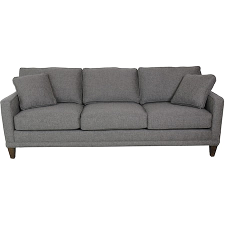 Rowe Townsend Customizable 3-Cushion Sofa with Track Arms & Wood