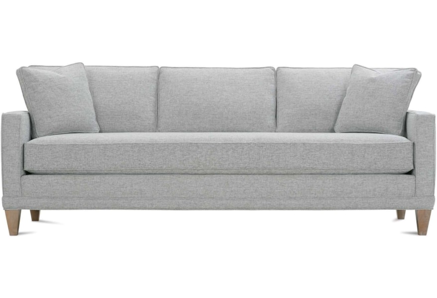 Customizable Bench Cushion Sofa With Track Arms Wood Legs Customizable Bench Cushion Sofa With Track Arms Wood Legs