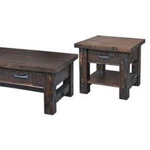 Timber Rustic End Table With Drawer And Shelf Wayside Furniture