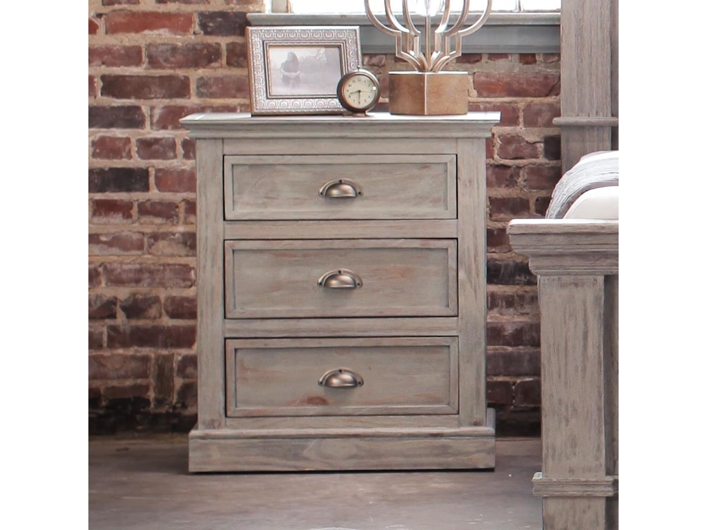 Rustic Imports Fifth Ave Three Drawer Night Stand Royal
