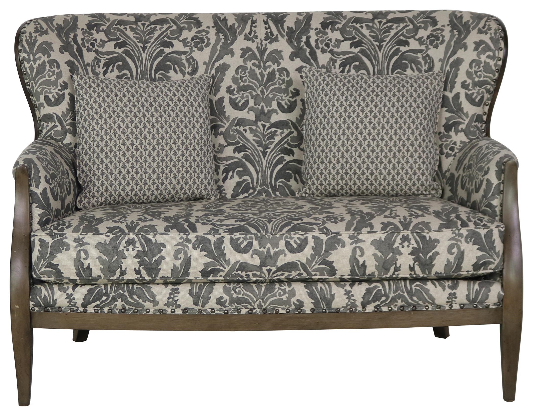 Sam Moore Calhoun Deconstructed Upholstered Settee With Exposed Wood Frame Sprintz Furniture Settees