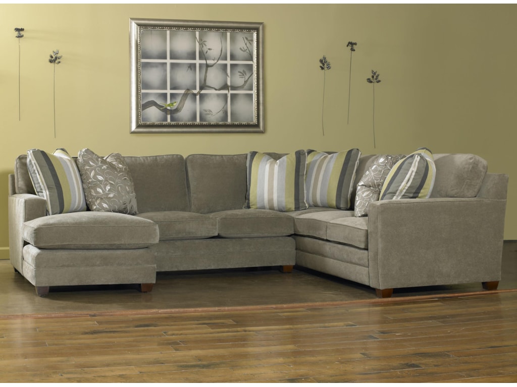 Sam Moore Ricky Contemporary Three Piece Sectional Sofa W