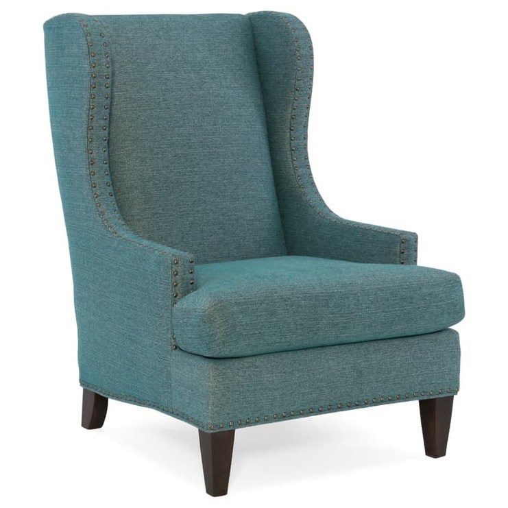 Sam Moore Tobias 2958 Transitional Wing Chair With Nailhead