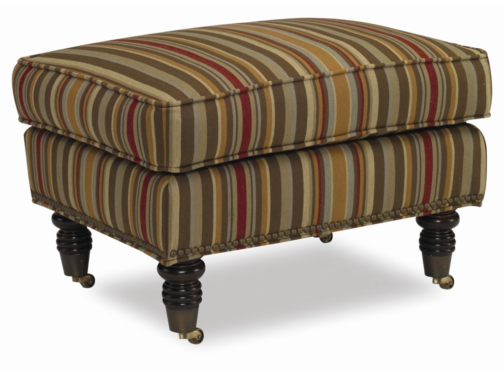 Sam Moore Tyler 1108 Ottoman With Decoratively Turned Wood Legs And Tyler Ottoman With Decoratively Turned Wood Legs And Casters By Sam Moore