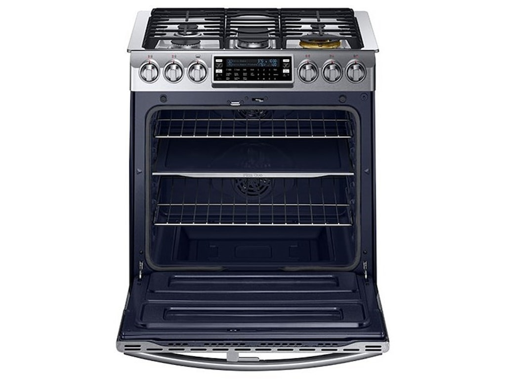 Samsung Liances Ny58j9850ws5 8 Cu Ft Slide In Dual Fuel Range Slide In Dual Fuel Range With Flex Duo And Door By Samsung Liances