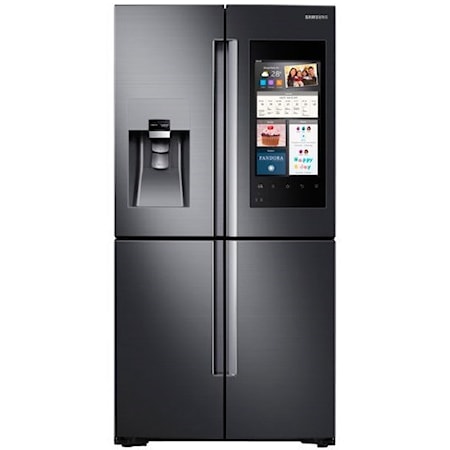 Samsung Family Hub 21.5-cu ft Counter-depth Smart Side-by-Side Refrigerator  with Ice Maker (Fingerprint Resistant Stainless Steel) ENERGY STAR in the  Side-by-Side Refrigerators department at