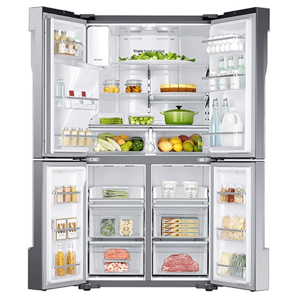 Samsung Appliances 23 Cu Ft Counter Depth 4 Door Flex Refrigerator With Flexzone Sheely S Furniture Appliance Refrigerator French Door