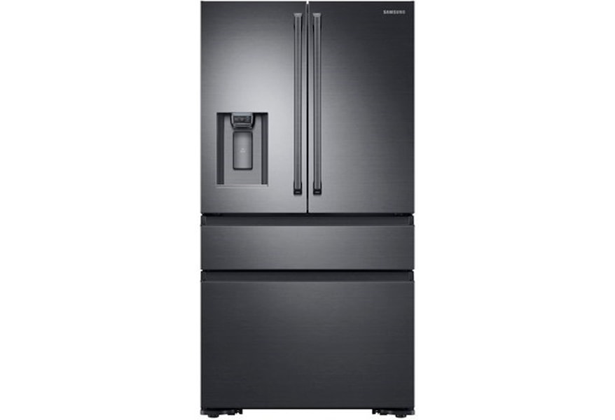 Samsung Appliances Rf23m8090sg 23 Cu Ft Capacity Counter Depth 4 Door French Door Refrigerator With Polygon Handles Furniture And Appliancemart Refrigerator French Door