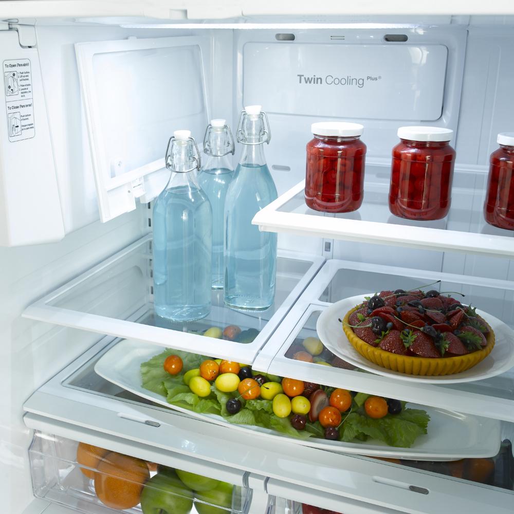 Samsung Appliances Rf263beaeww Energy Star 26 Cu Ft French Door Refrigerator With External Water Ice Dispenser Furniture And Appliancemart Refrigerator French Door