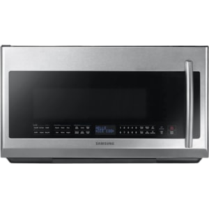 Samsung Appliances 2 1 Cu Ft Over The Range Microwave With Easy To Clean Ceramic Enamel Interior Vandrie Home Furnishings Microwaves Over The Range