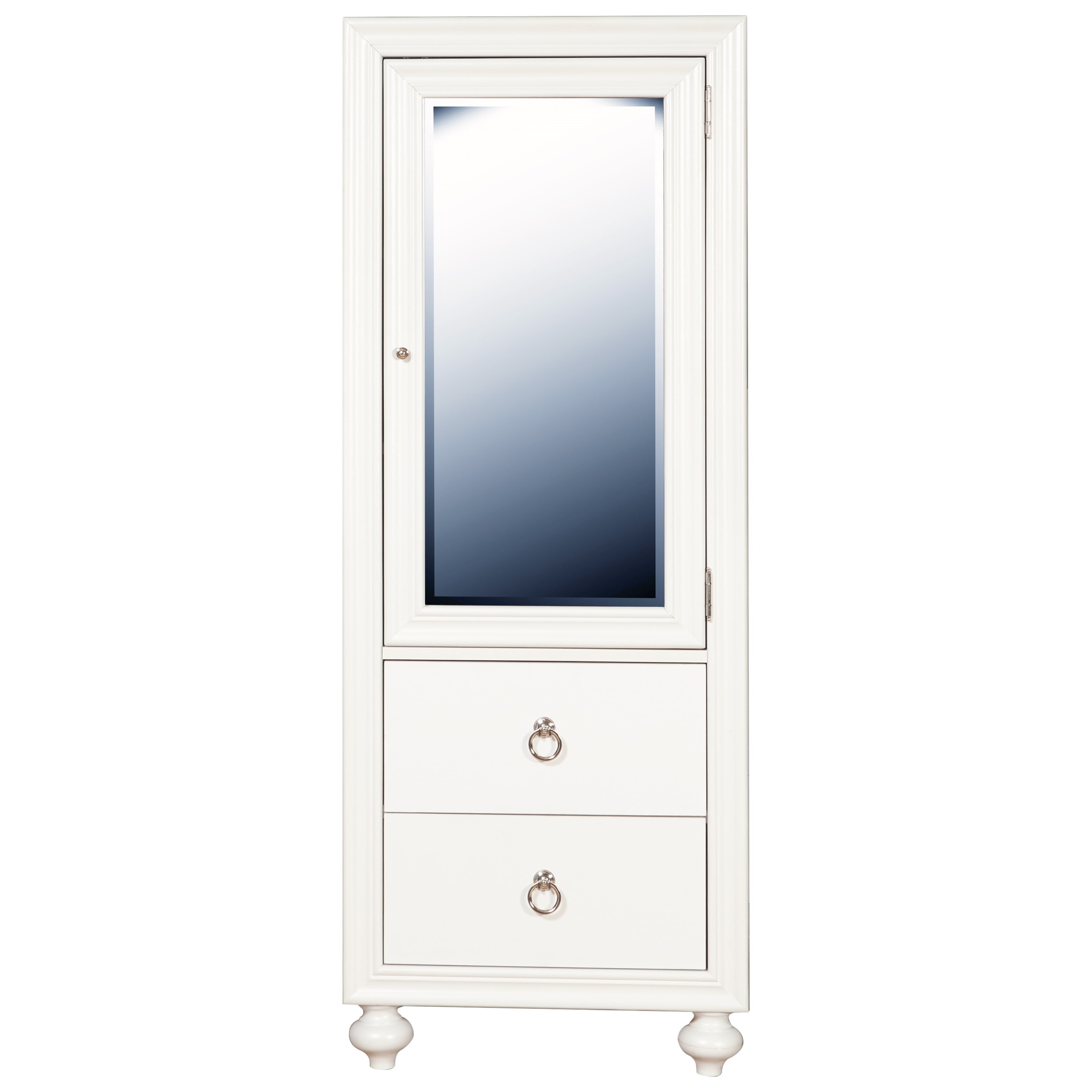 Samuel Lawrence Bella White 2 Drawer Wardrobe With Mirror Door