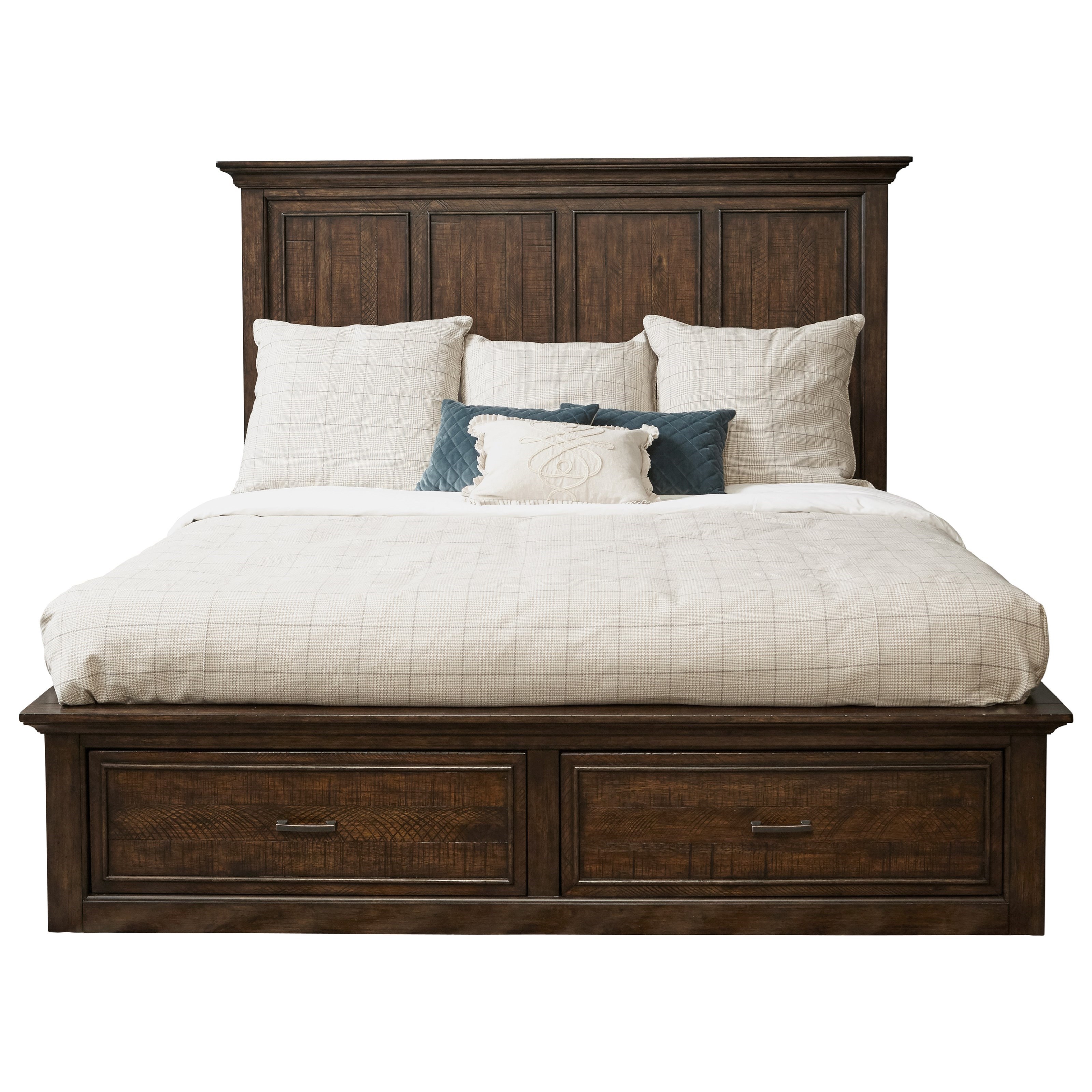 Transitional King Storage Bed with 6 Drawers