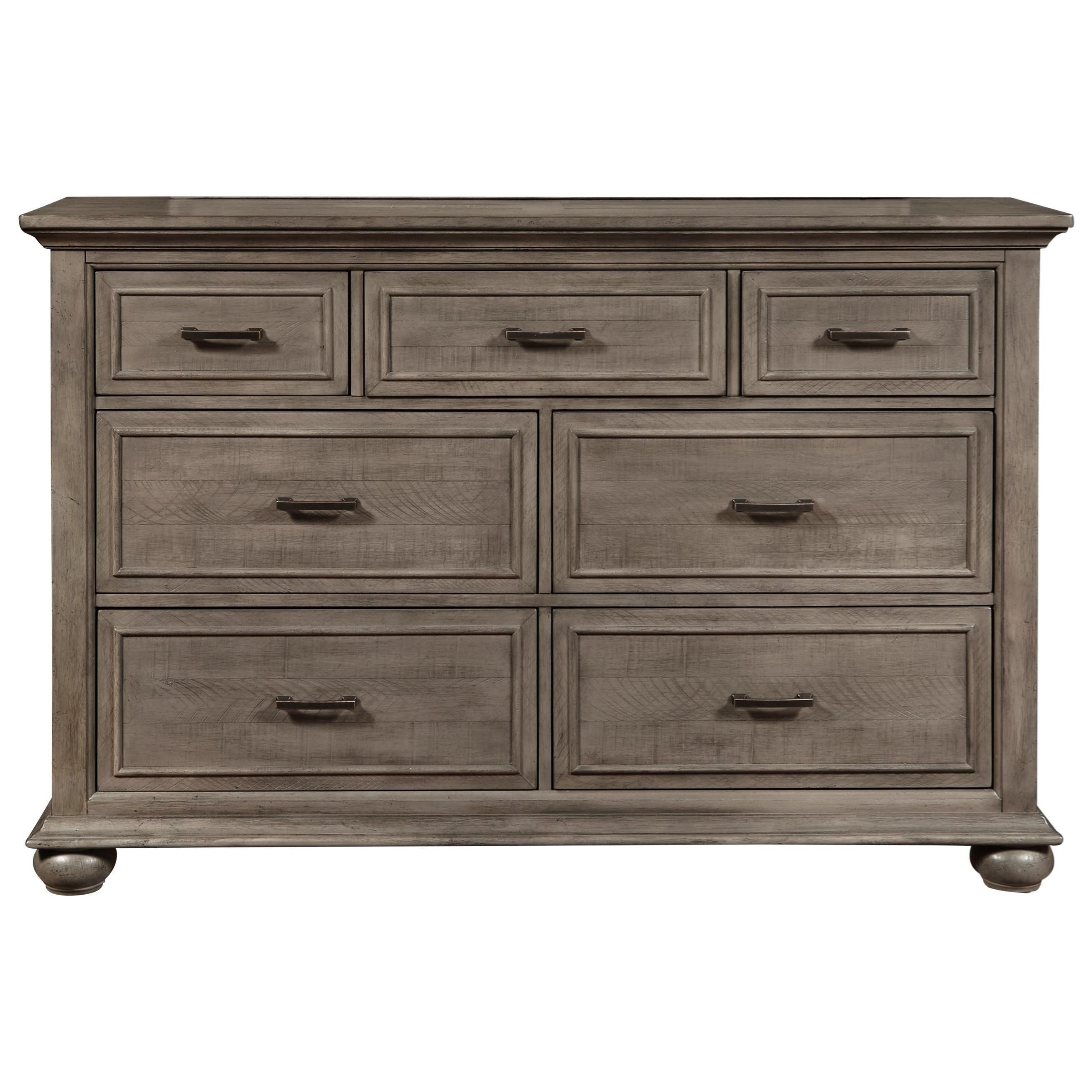 Samuel Lawrence Chatham Park 7 Drawer Dresser In Highly Distressed