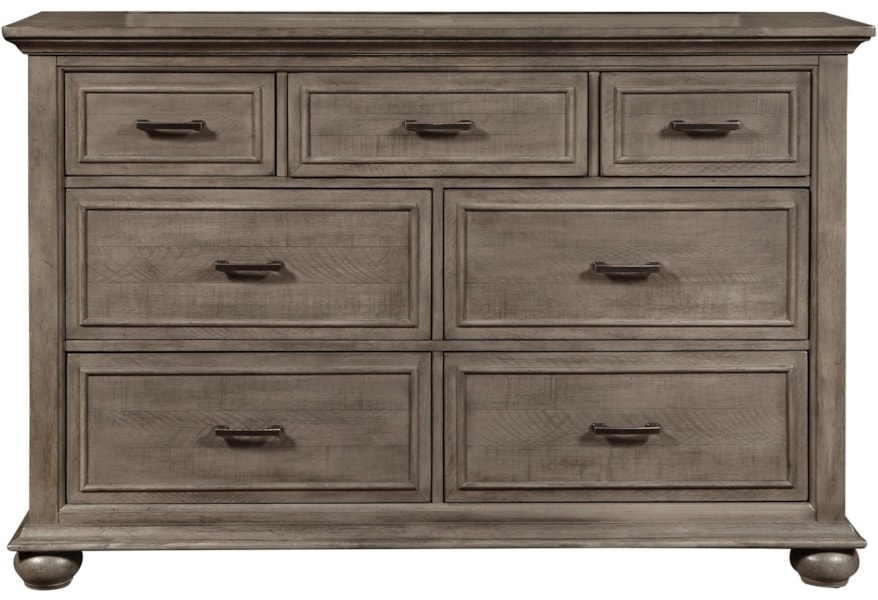 Samuel Lawrence Chatham Park 7 Drawer Dresser In Highly Distressed
