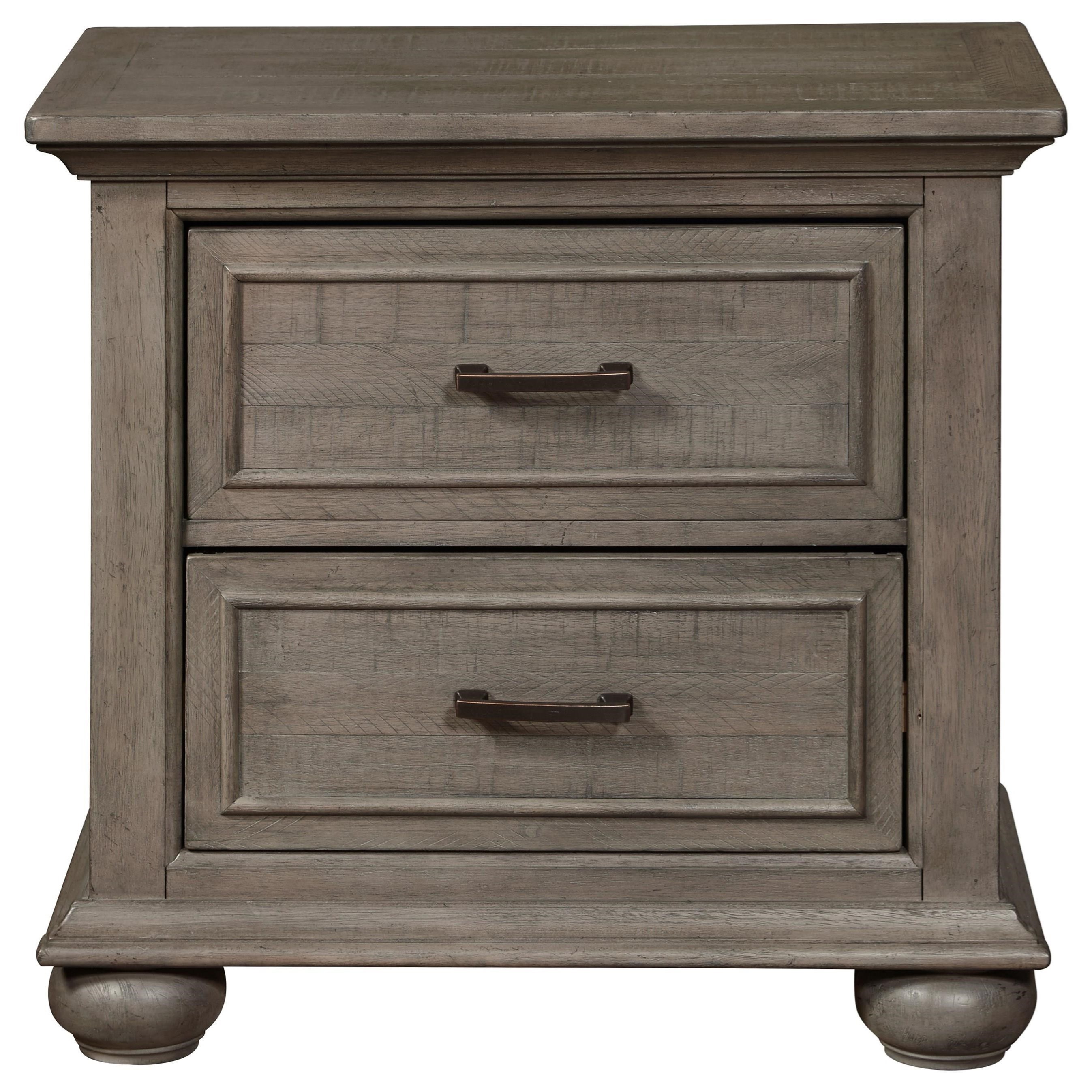 Samuel Lawrence Chatham Park S095 050 2 Drawer Nightstand With Antique Brass Finished Hardware Corner Furniture Nightstands